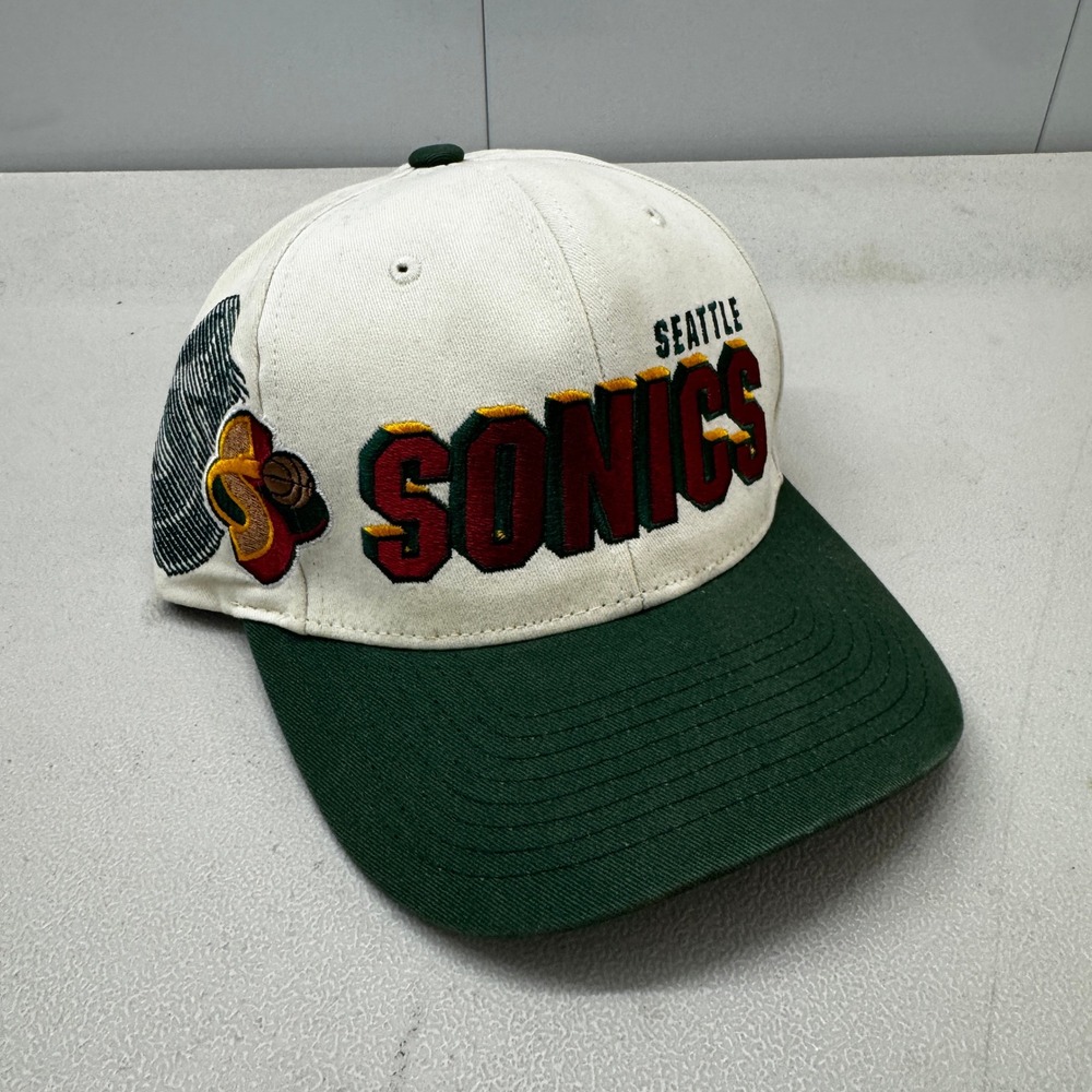 Mitchell & Ness Seattle Sonics NBA Draft Snapback Hat Hardwood Classics Cream